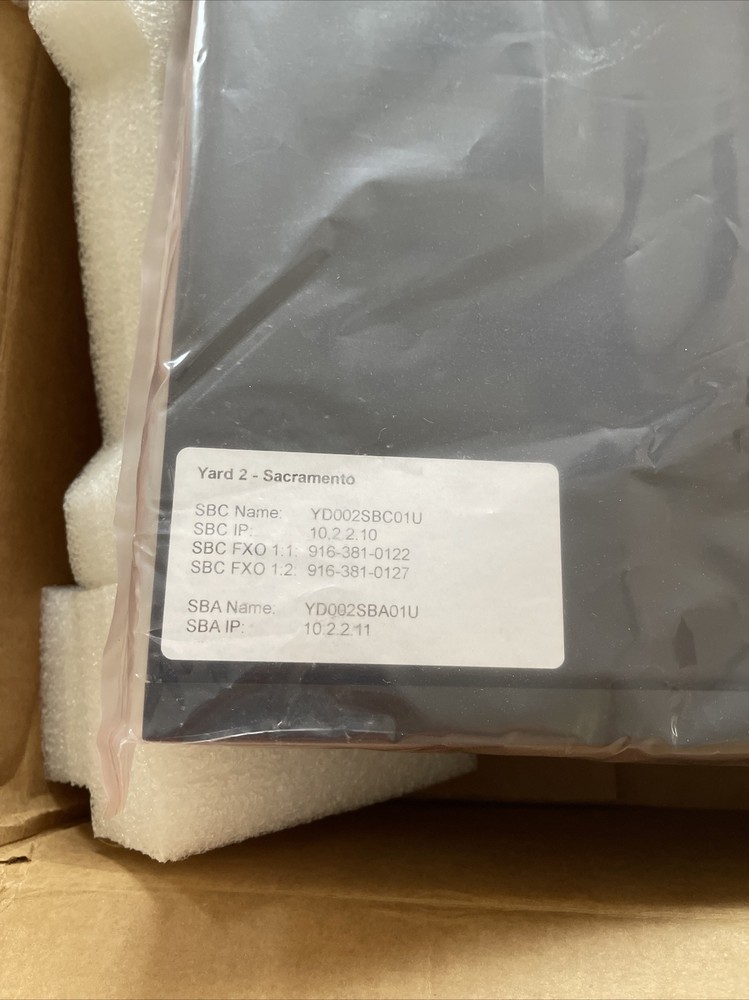Sonus SBC1000 1RU VoIP Session Border Controller Gateway. Brand New Never Used