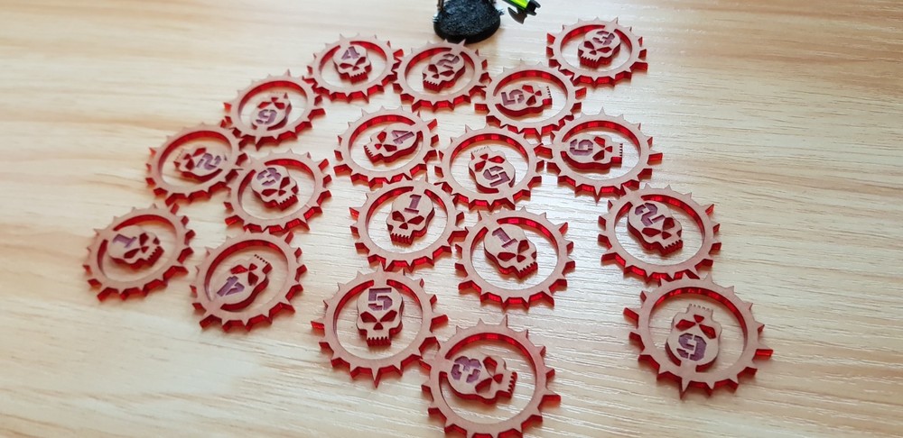 Wargaming Wargames Red Skull Objective Markers Set 1-6