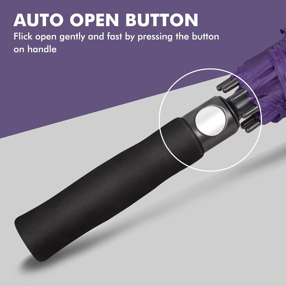 Golf Umbrella 62 Inch Automatic Open, Large Double Canopy Vented Oversize Stick.