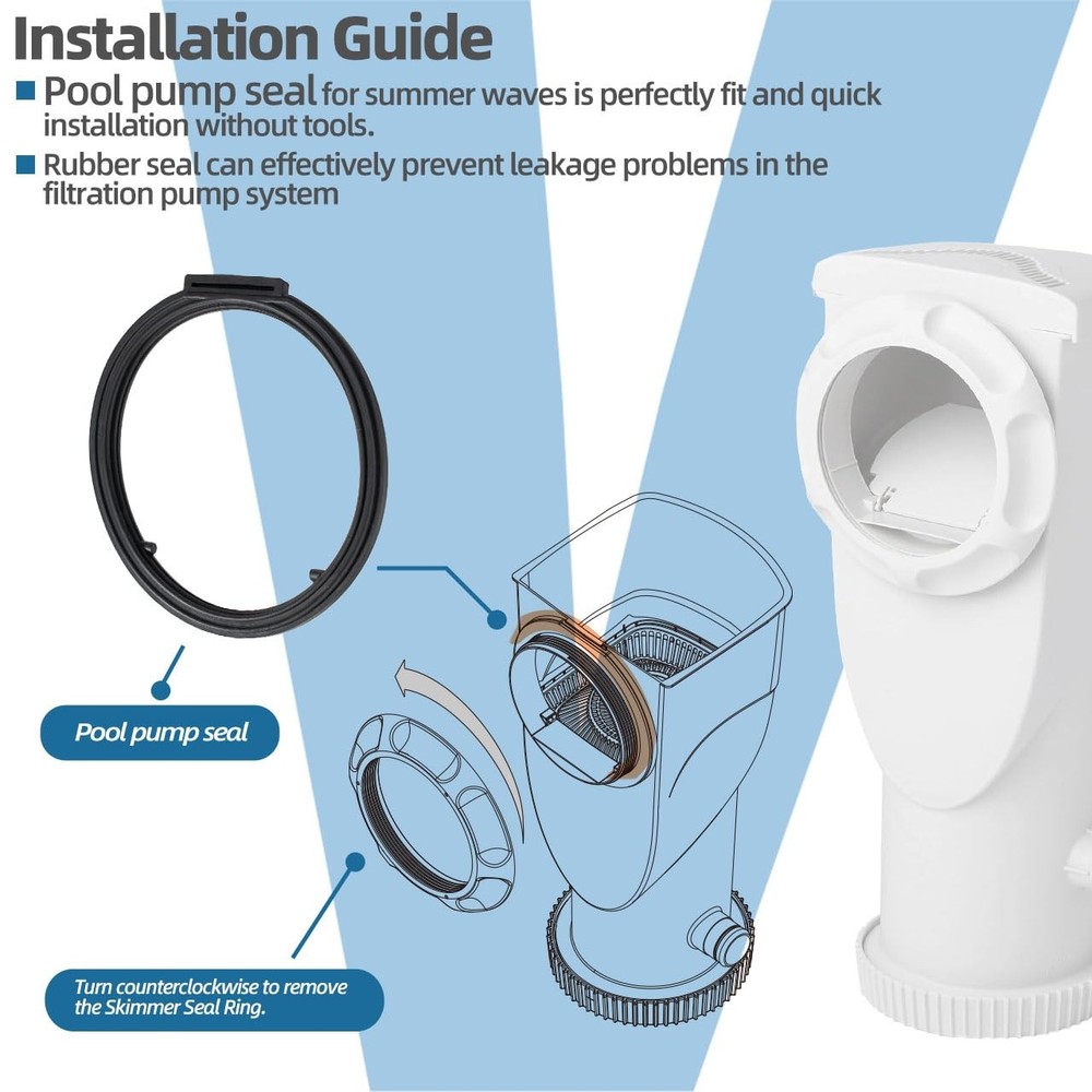 Sconva Wall Fitting Rubber Seal Gasket Replacement for Summer Waves Black