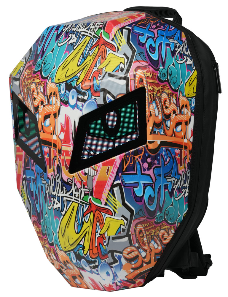 Animated Eyes LED Backpack - Programmable Moving Display, Cool Gamer Rucksack
