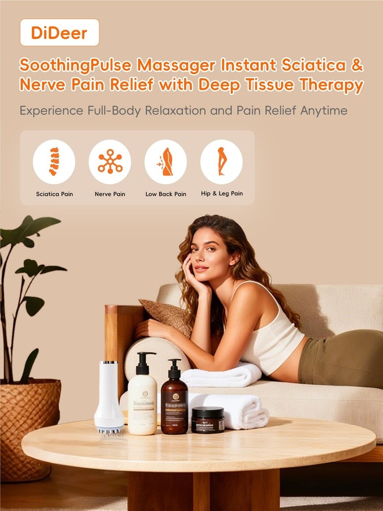 DiDEER Sciatica Pain Relief Devices, Deep Tissue Massager with Multi-Mode Tec...