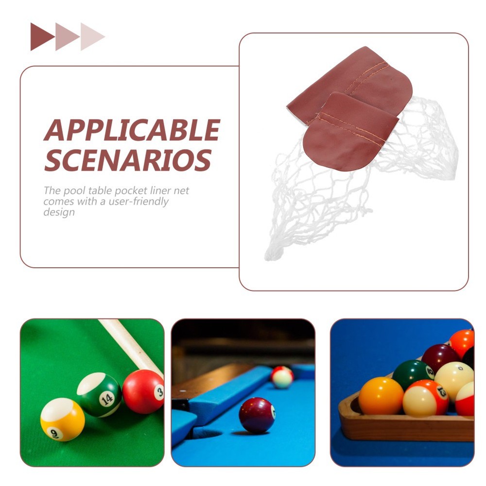 6 Pcs Pool Table Replacement Mesh Bag Net Billiard Liners Set Accessory