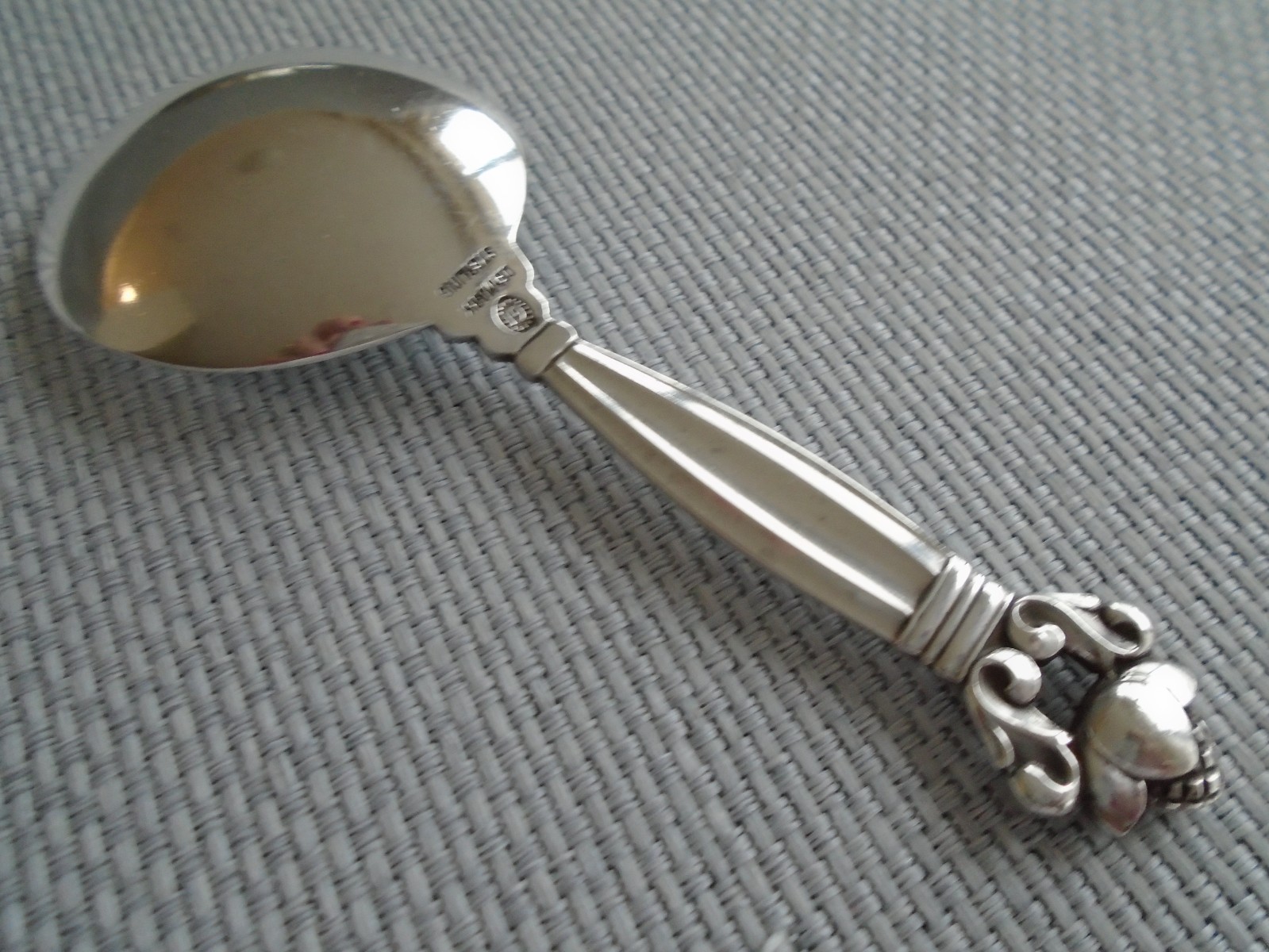 GEORG JENSEN ACORN STERLING ~ 1 SPOON 4 1/8" SUGAR, CANDY, TEA CADDY, BABY
