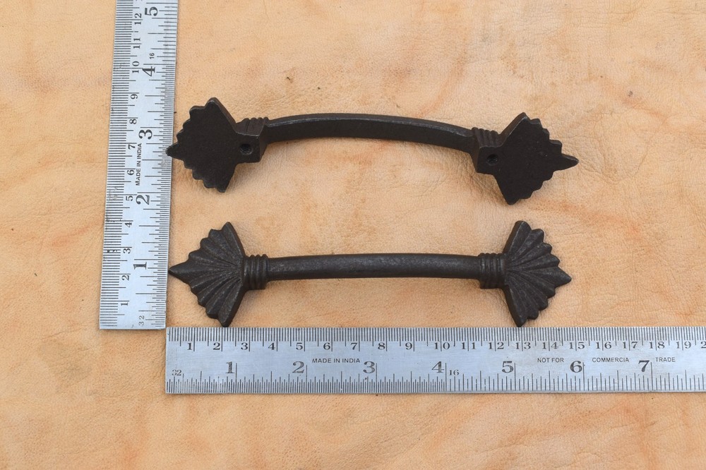Vintage style door gate handle cast iron Kitchen Cabinet Drawer pull 6 pcs