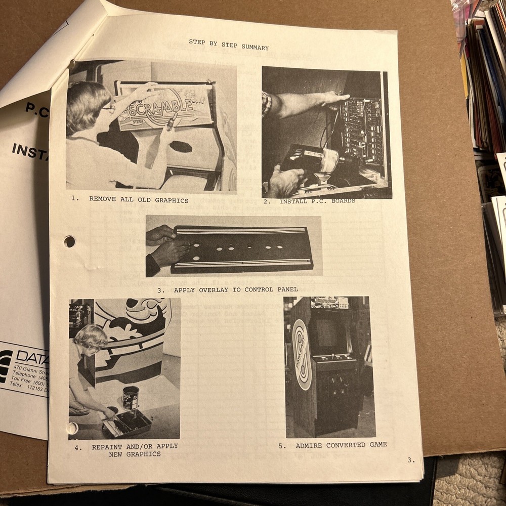 Original Data East Board Conversion Kit Installation, Arcade  Video game Manual