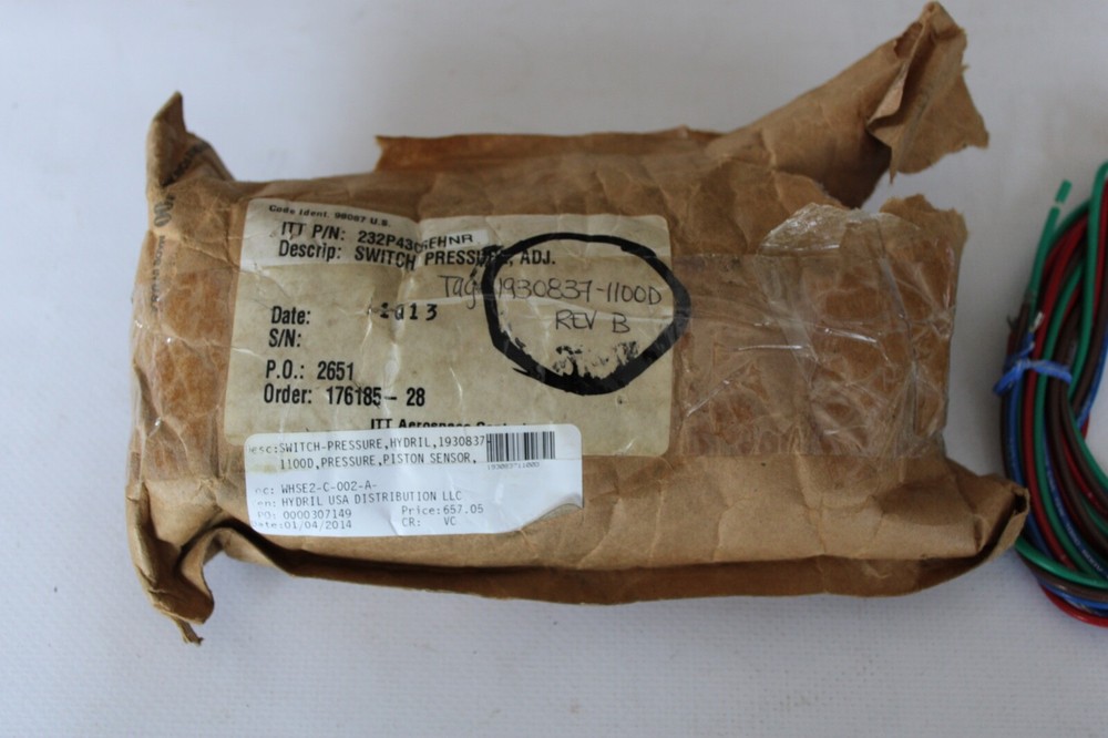 TT Neo-Dyn ADJUSTABLE PRESSURE SWITCH MODEL: 232P43C6