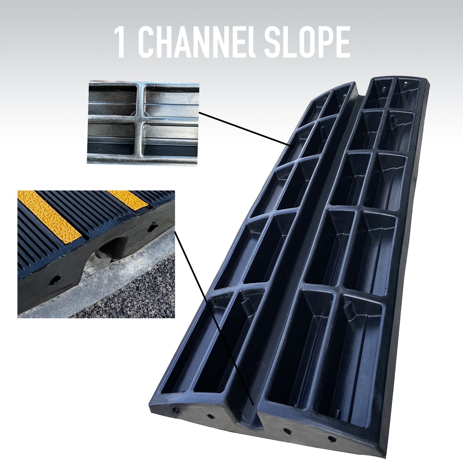 2.6" Rise Rubber Driveway Curb Ramp 15T Heavy Duty Load Threshold Ramp 1 PACK