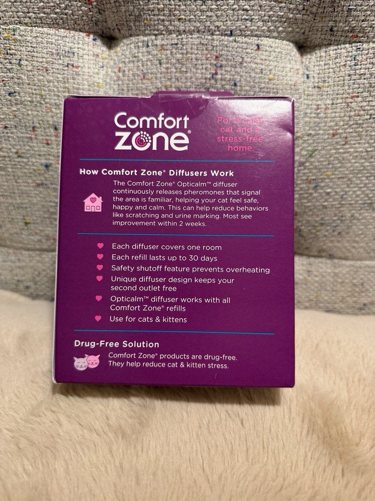 Comfort Zone 30 Day Starter Kit: 1 Cat Calming Diffuser & 1 Refill- New Sealed