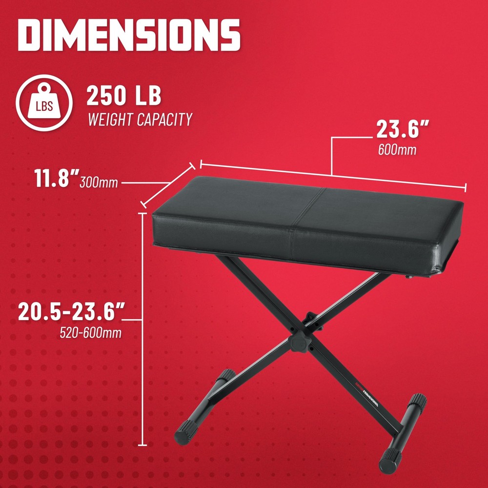 Frameworks Adjustable X-Frame Style Keyboard Bench, (GFW-Key-BNCH-1)