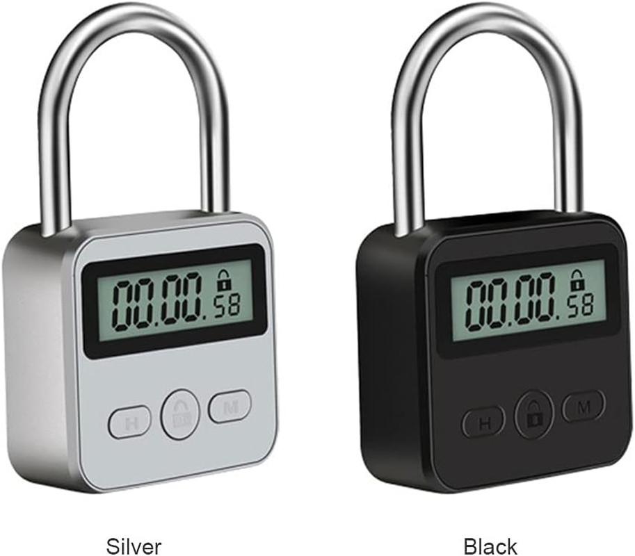 Tookie Metal Timer Lock, 99 Hours Max Timing Lock, USB Rechargeable Timer Padloc
