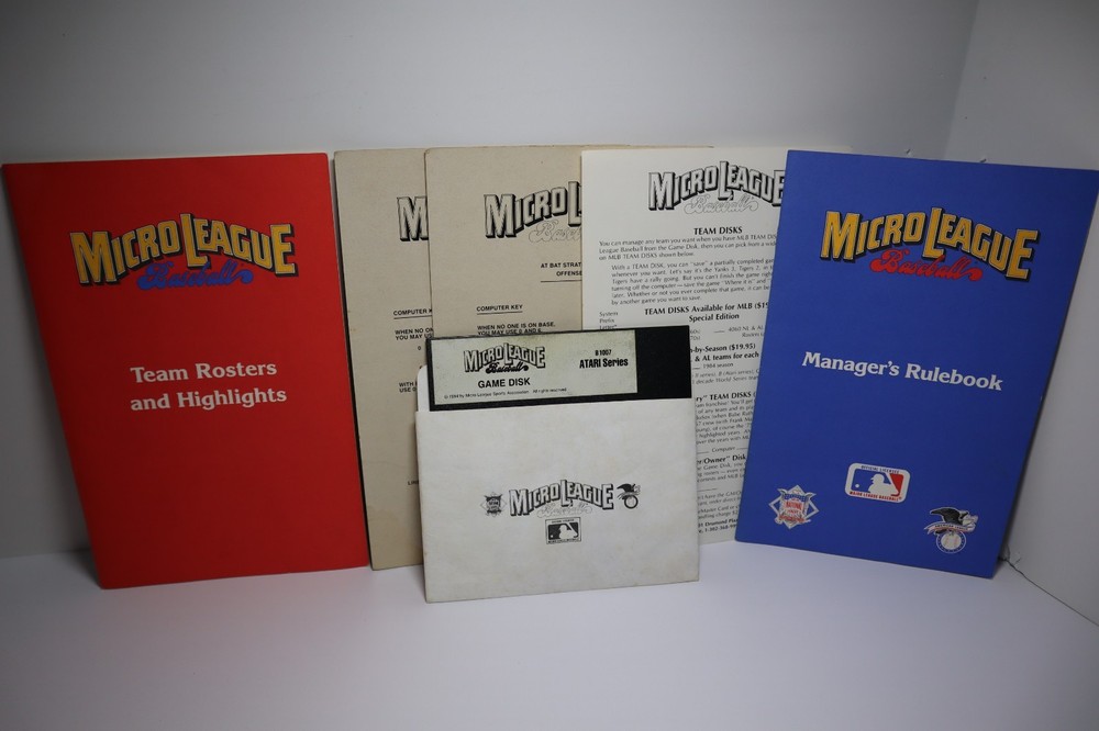 Atari 400/800 Computer & Commodore Micro League Baseball Game EXIB 5.25" Floppy