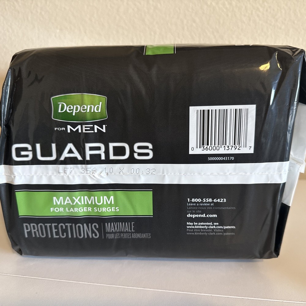 Depend Incontinence Guards for Men - 52 Pack Maximum Protection