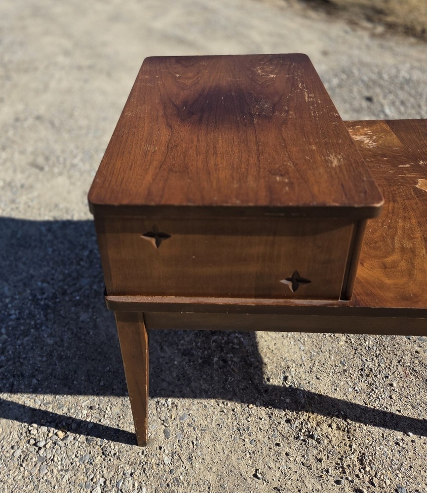 One Mid-century Mersman ( 1950s-1970s ) step-up side table solid wood.
