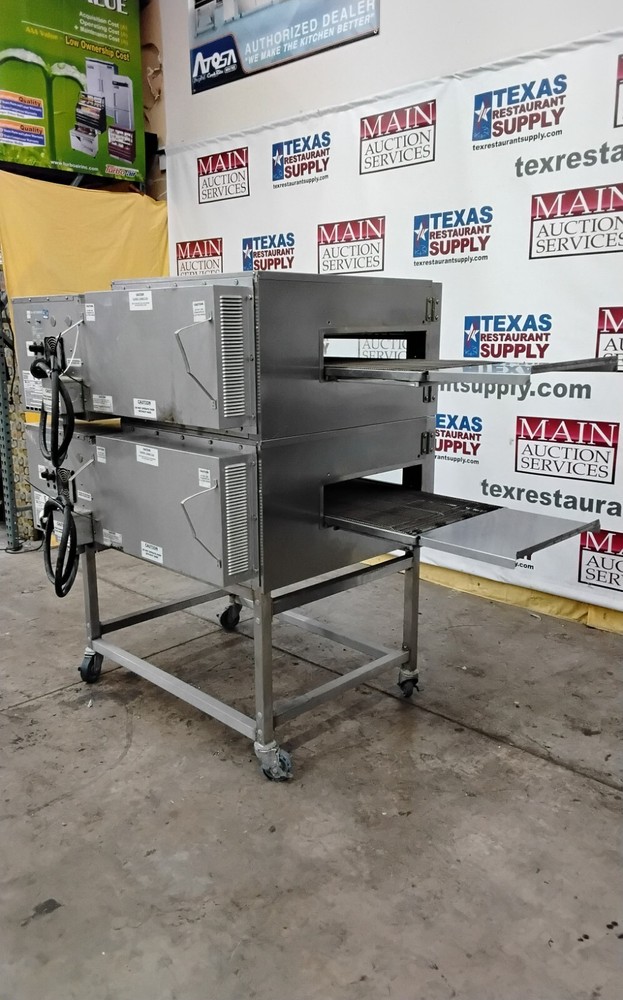 Lincoln Electric Double Stack Conveyor Pizza Oven on Stand