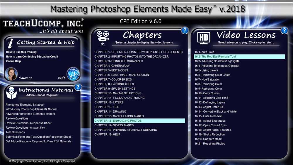 New PHOTOSHOP ELEMENTS 2018 DELUXE Training Tutorial & Quick Reference Guide