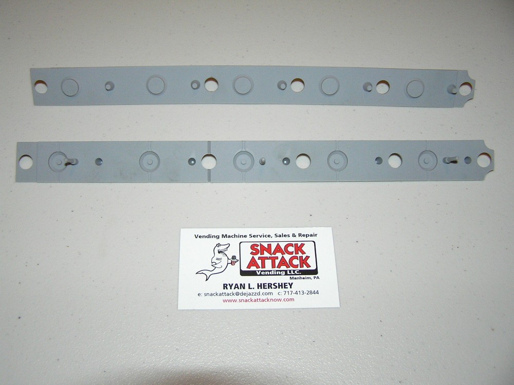 (2) DIXIE NARCO 276E,501E & 600E SODA VENDING MACHINE / SELECTION KEY PAD STRIPS