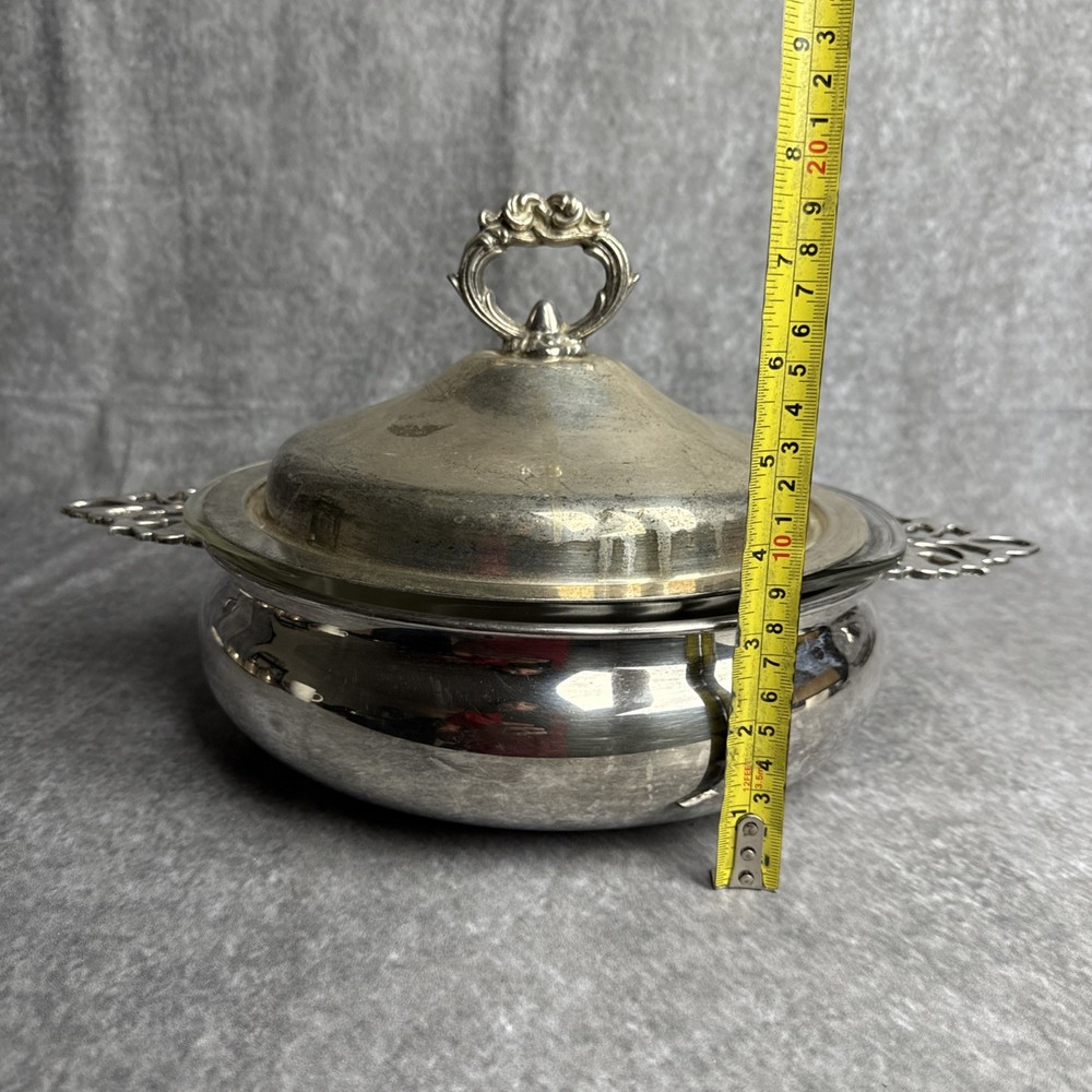 FB Rogers Silver Plate Covered Casserole Serving Dish Bowl with Insert