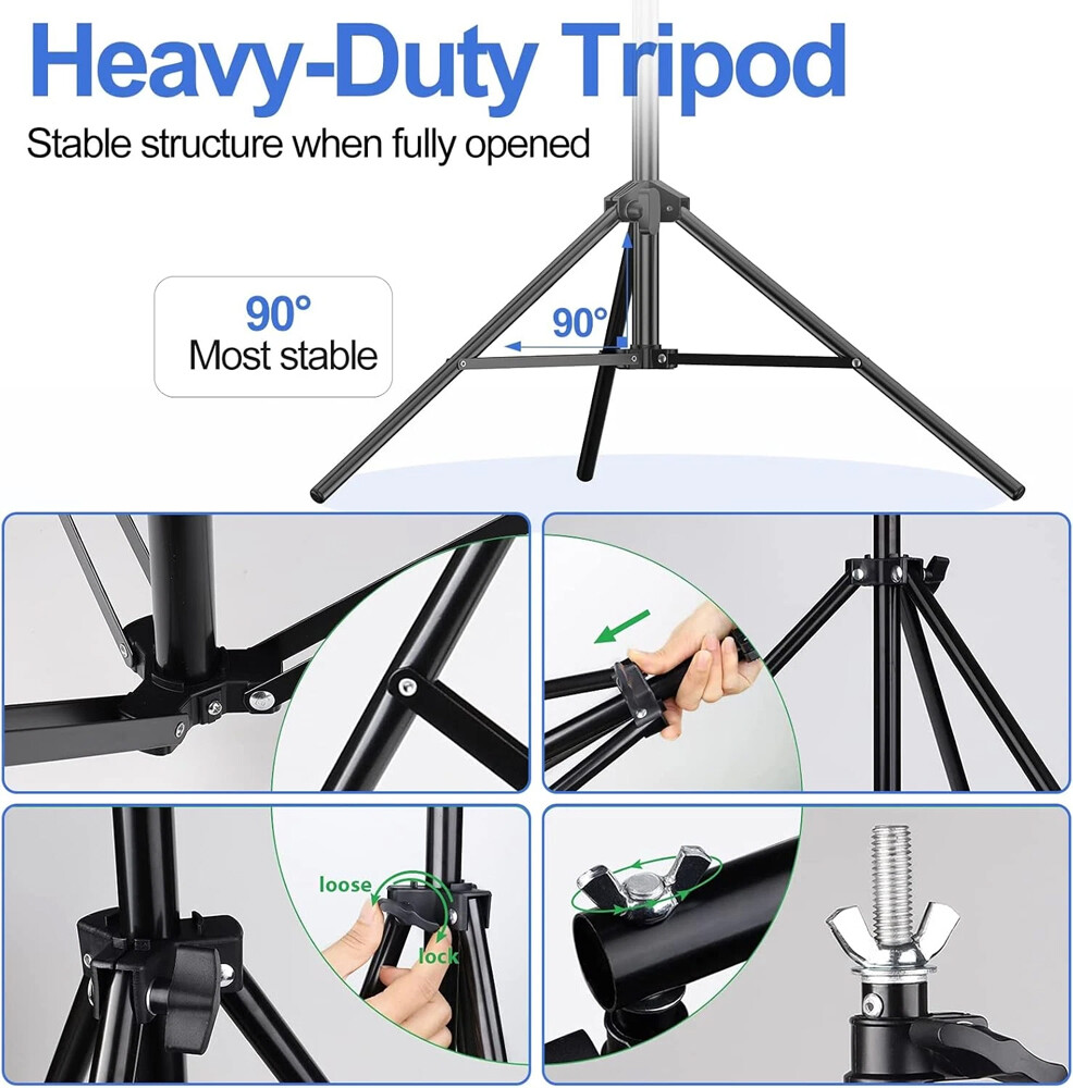 6.5FT Heavy Duty Backdrop Stand KIT Photography Studio Background Support+Case
