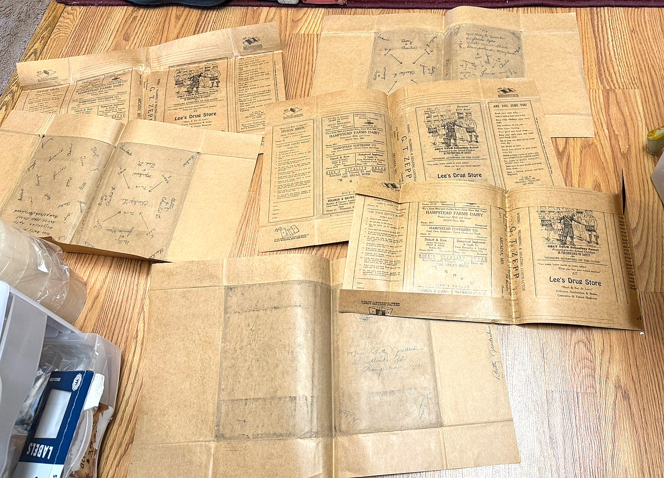 OLD LEES DRUG STORE WESTMINSTER MARYLAND COCA COLA BORDENS SCHOOL BOOK COVER LOT