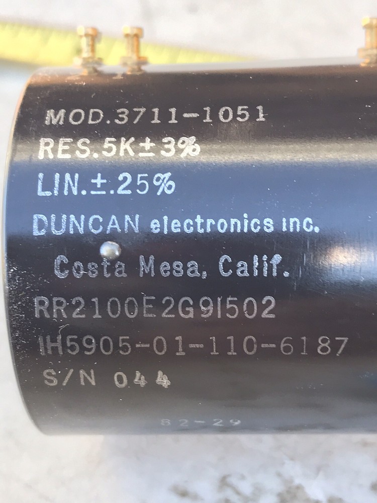 Duncan Variable Resistor Vintage NSN 5905-01-110-6187
