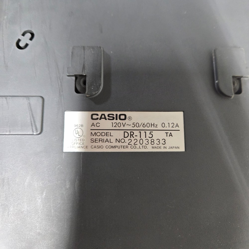 Casio Printing Calculator DR-115 Tax & Exchange Adding Machine *CAN'T TEST*