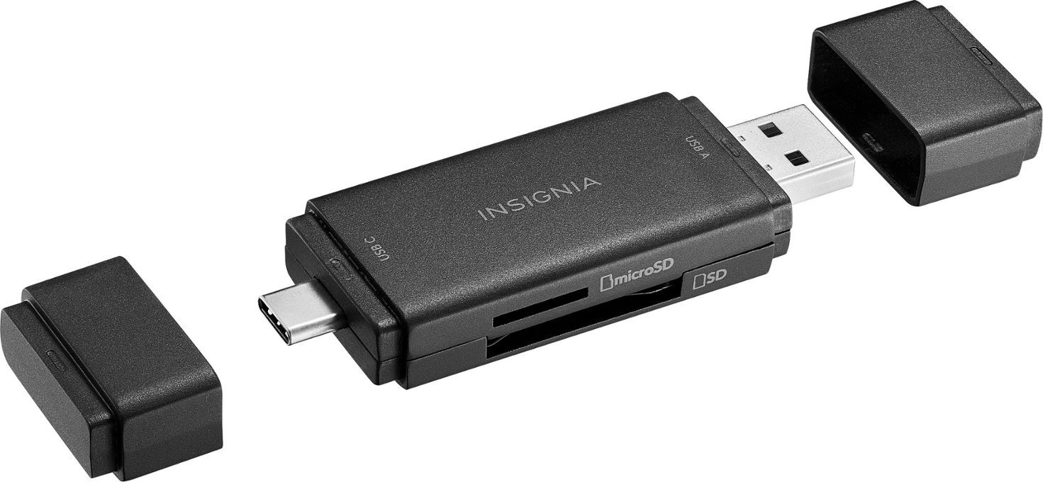 Insignia USB-C usb to SD microSD Memory Card Reader PC MAC Tablets ios Android