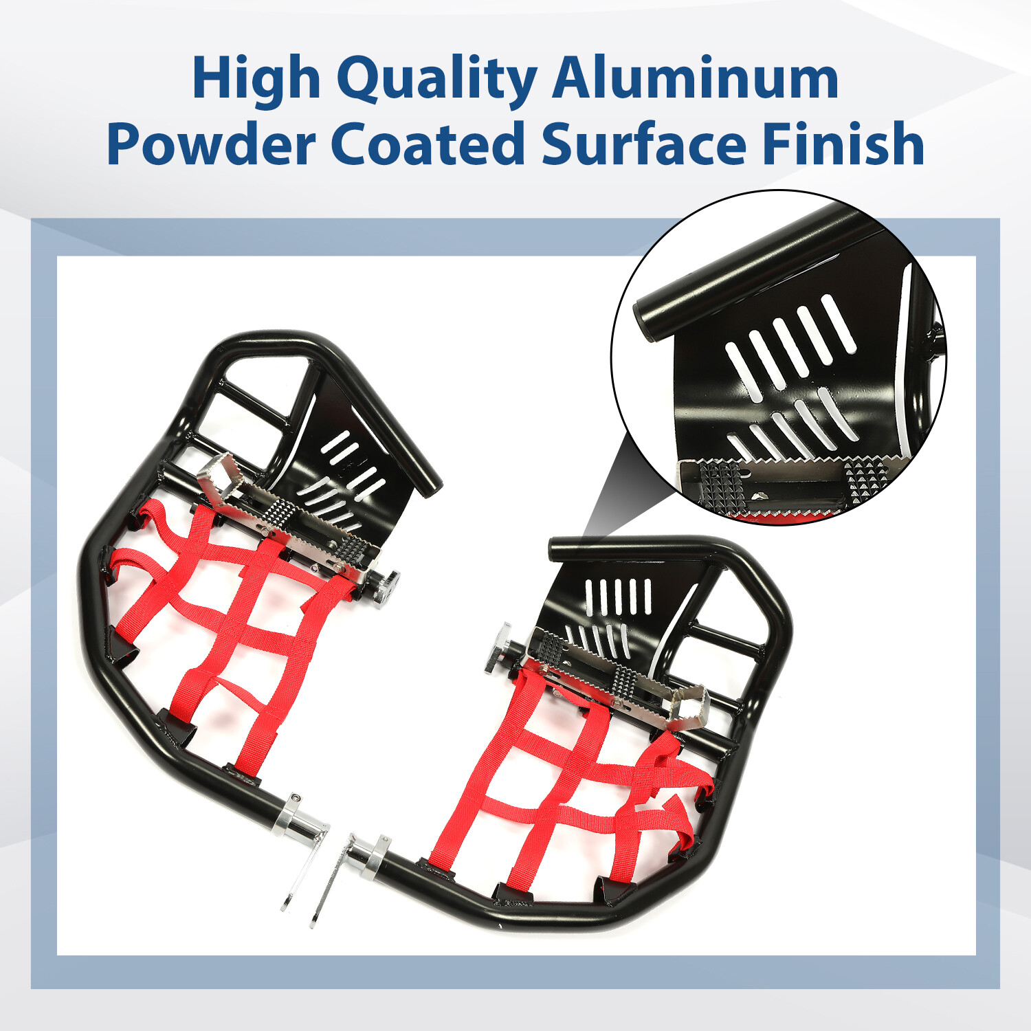 For Honda TRX 400EX 400X Nerf Bars Pro Peg Black Bars Red Nets Bar Heel Guard