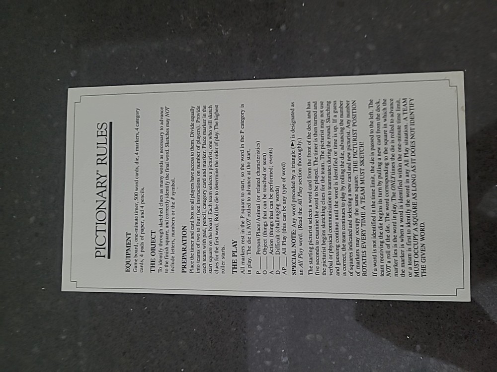 1985 Pictionary Game 1st First Edition Game COMPLETE READ