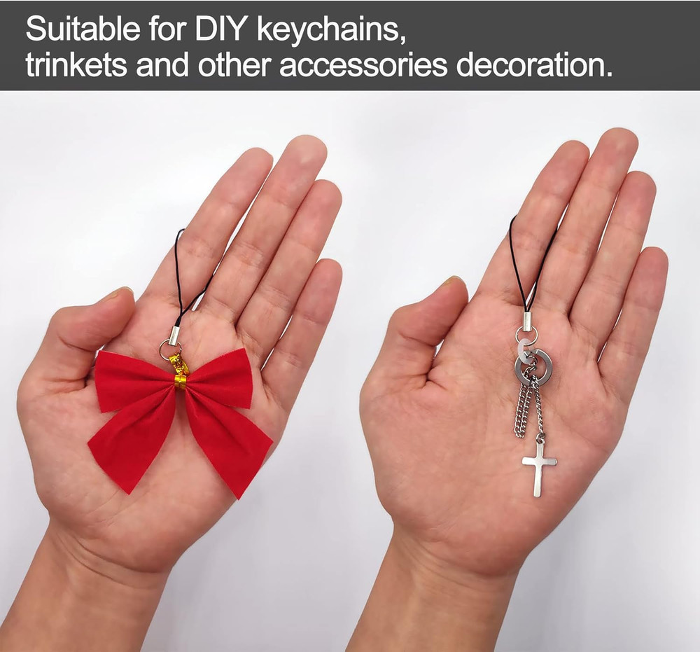 100Pcs Cell Split Ring Strap Detachable Ring Strap Charm Cords DIY Lanyard Dec