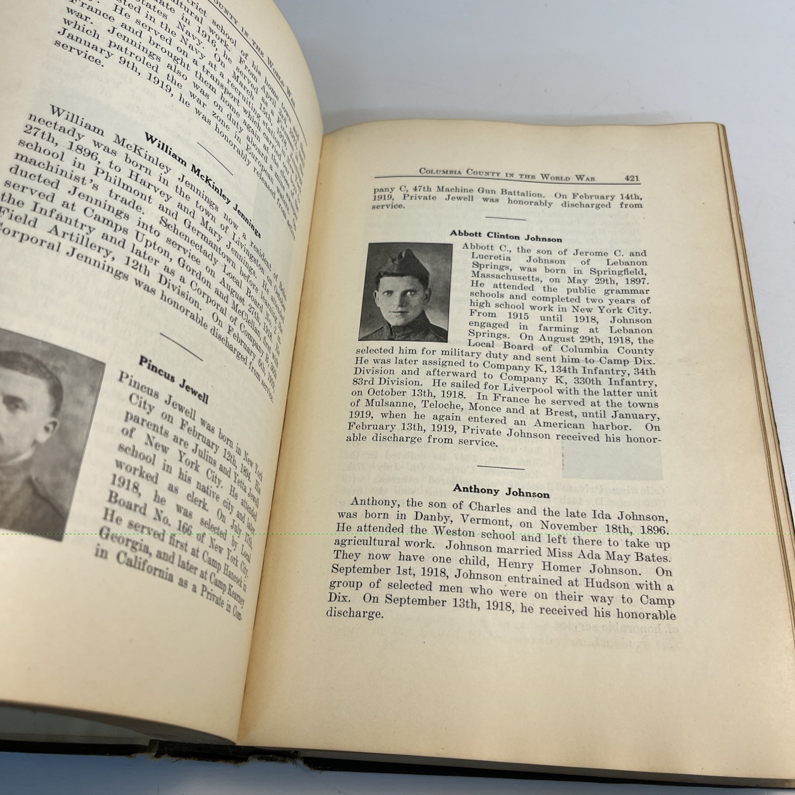 Columbia County in the World War 1924 Home Defense Committee NY WWI History Book