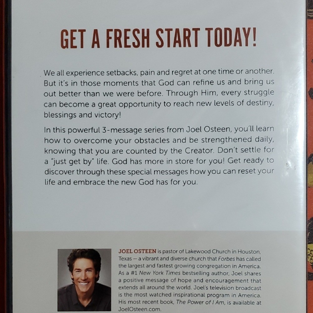 Reset by Joel Osteen 3 Message DVD CD setSEALED