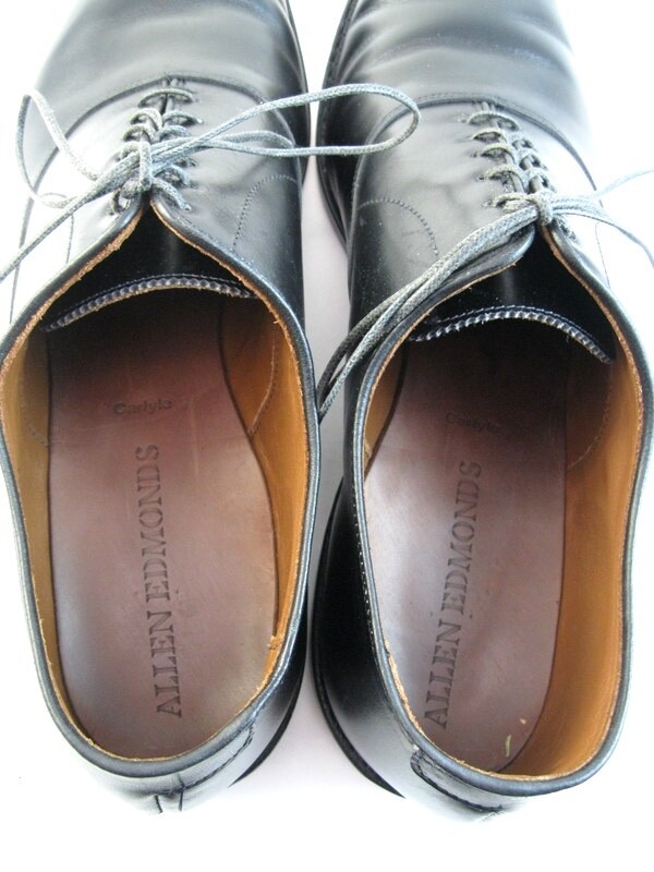 Allen Edmonds "CARLYLE" Men's Leather Plain Toe Oxfords 13 B Black USA (973)