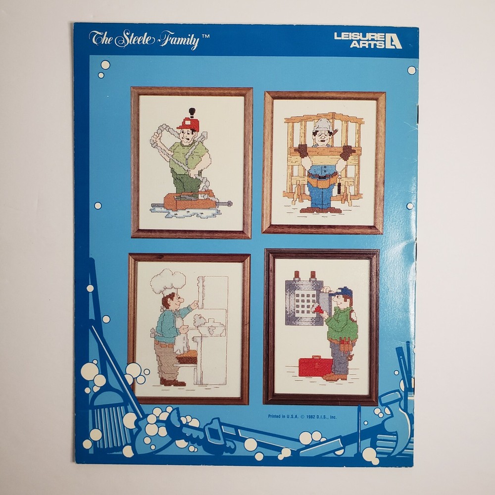 Leisure Arts: His Working Hands Cross Stitch Pattern Chart Trucker Chef Plumber