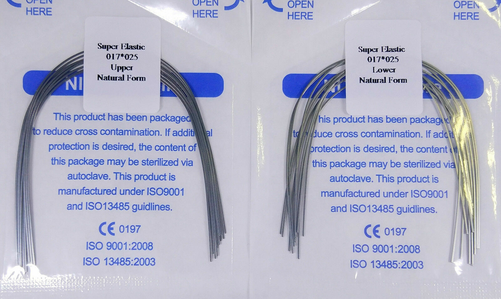 Dental Orthodontic Arch Wire Super Elastic Niti Round Rectangular Natural Form