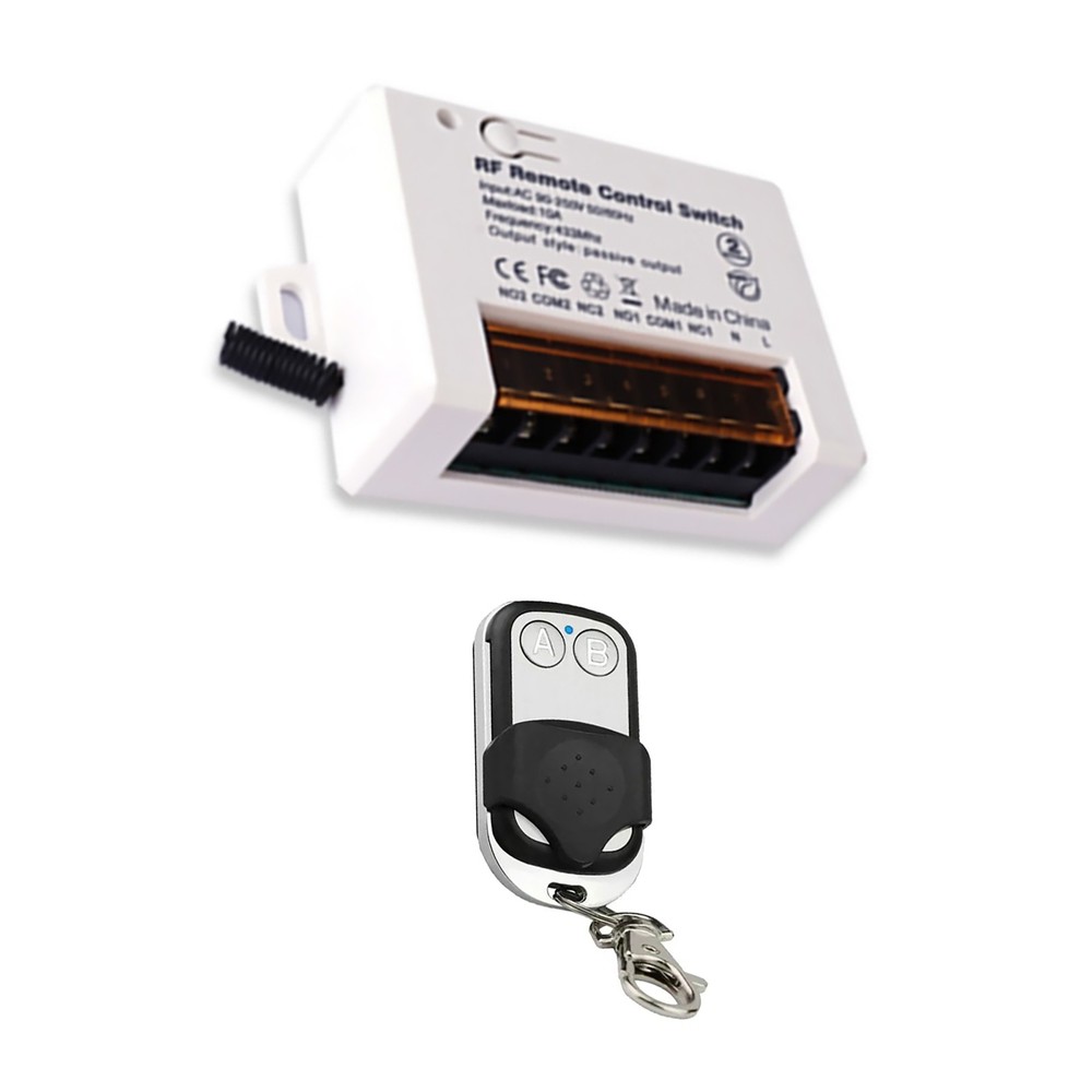 220V 2Ch Relay Receiver Wireless Remote Control Switch for Garage/Gate 110V