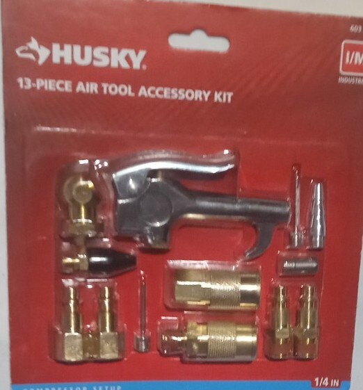 Husky 13 Piece Brass Air Compressor Accessory Kit 1/4" compressor setup
