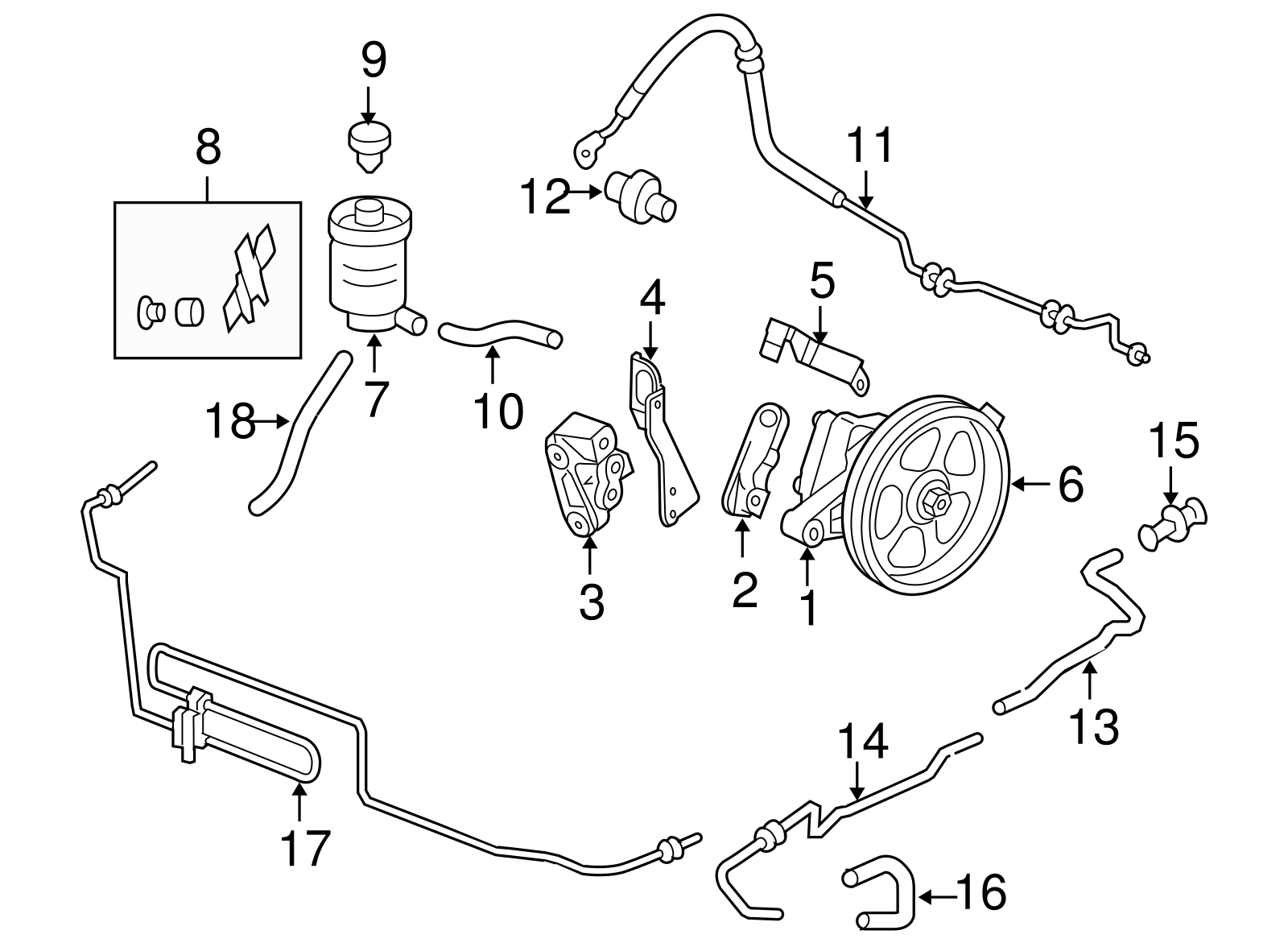 NEW OEM 05-10 HONDA ODYSSEY POWER STEERING SUCTION HOSE 53731-SHJ-A01