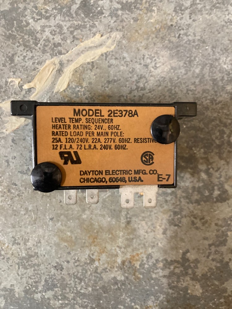 Dayton 2E378A level temp sequencer