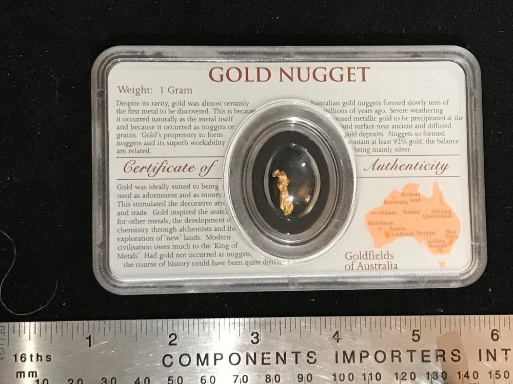 Australian Gold Nugget Certificate of Authenticity Perth Mint