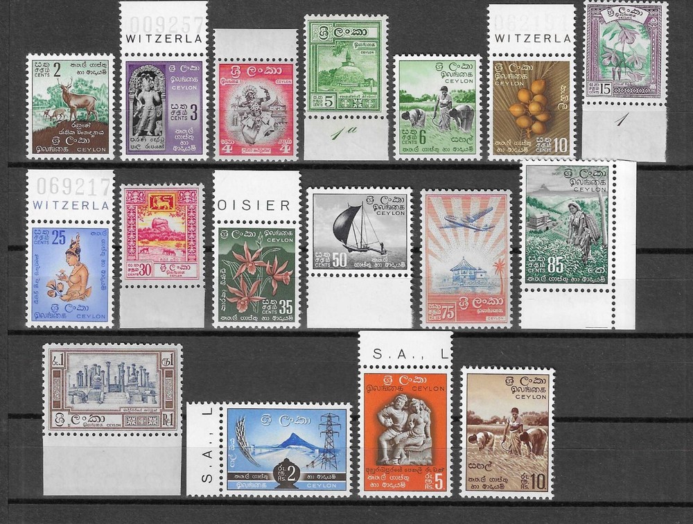 CEYLON 1958/62 SG 448/465 MNH