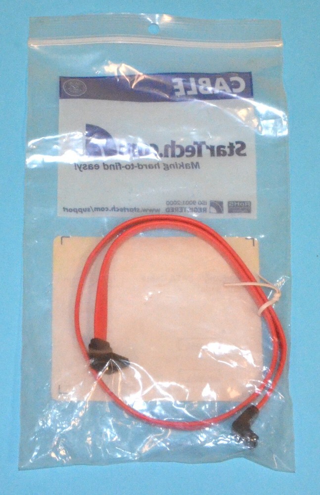 StarTech Serial ATA Internal Cable, 18", 2 x Right Angle, Red *New* SATARA18