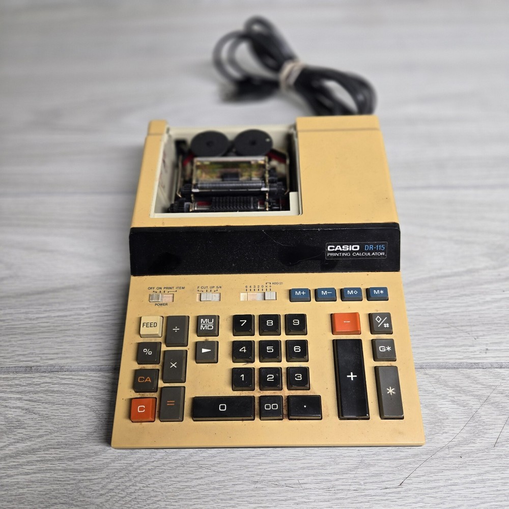 Casio Printing Calculator DR-115 Tax & Exchange Adding Machine *CAN'T TEST*