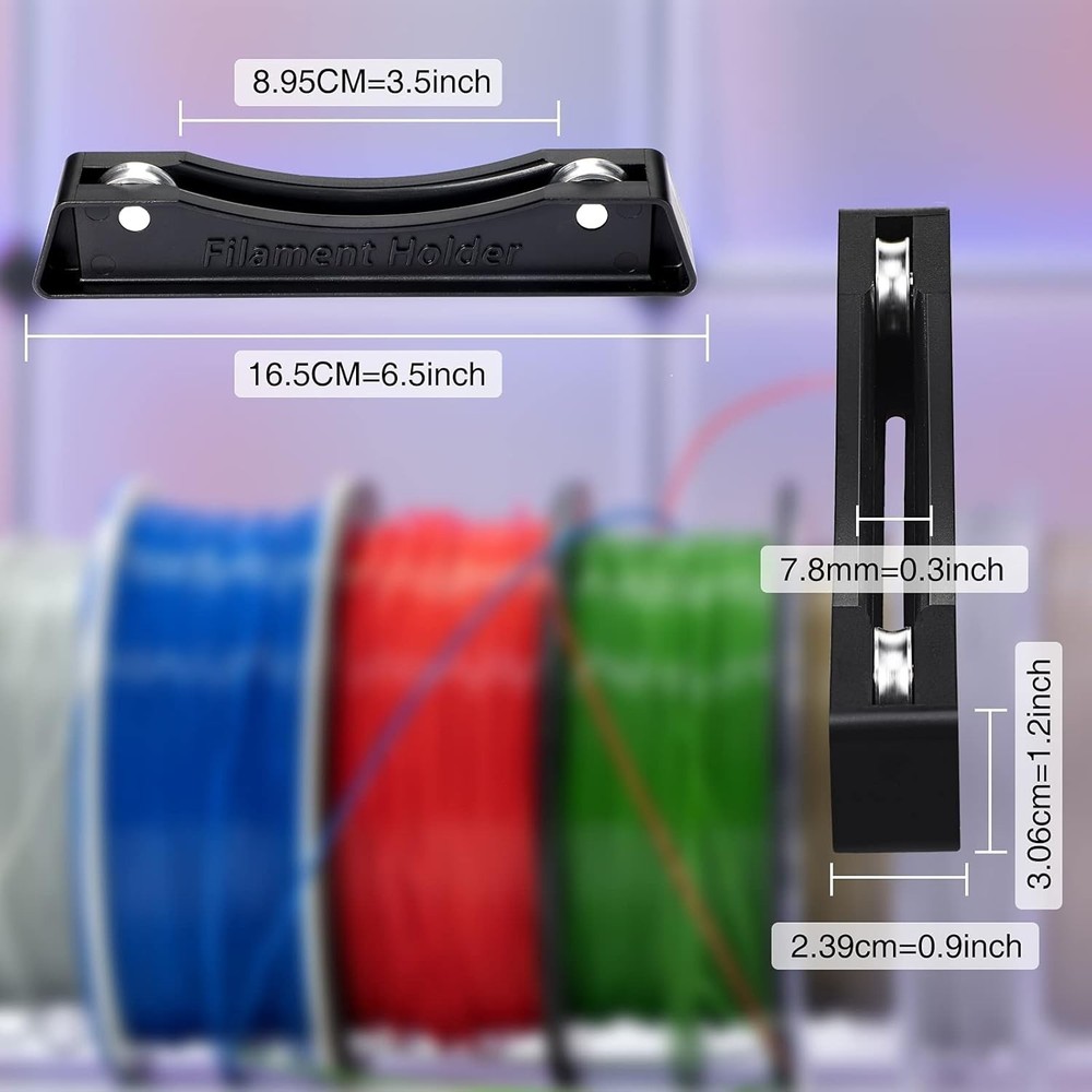 3D Printer Filament Spool Holder Roller Smooth Bearing PLA ABS TPU Black
