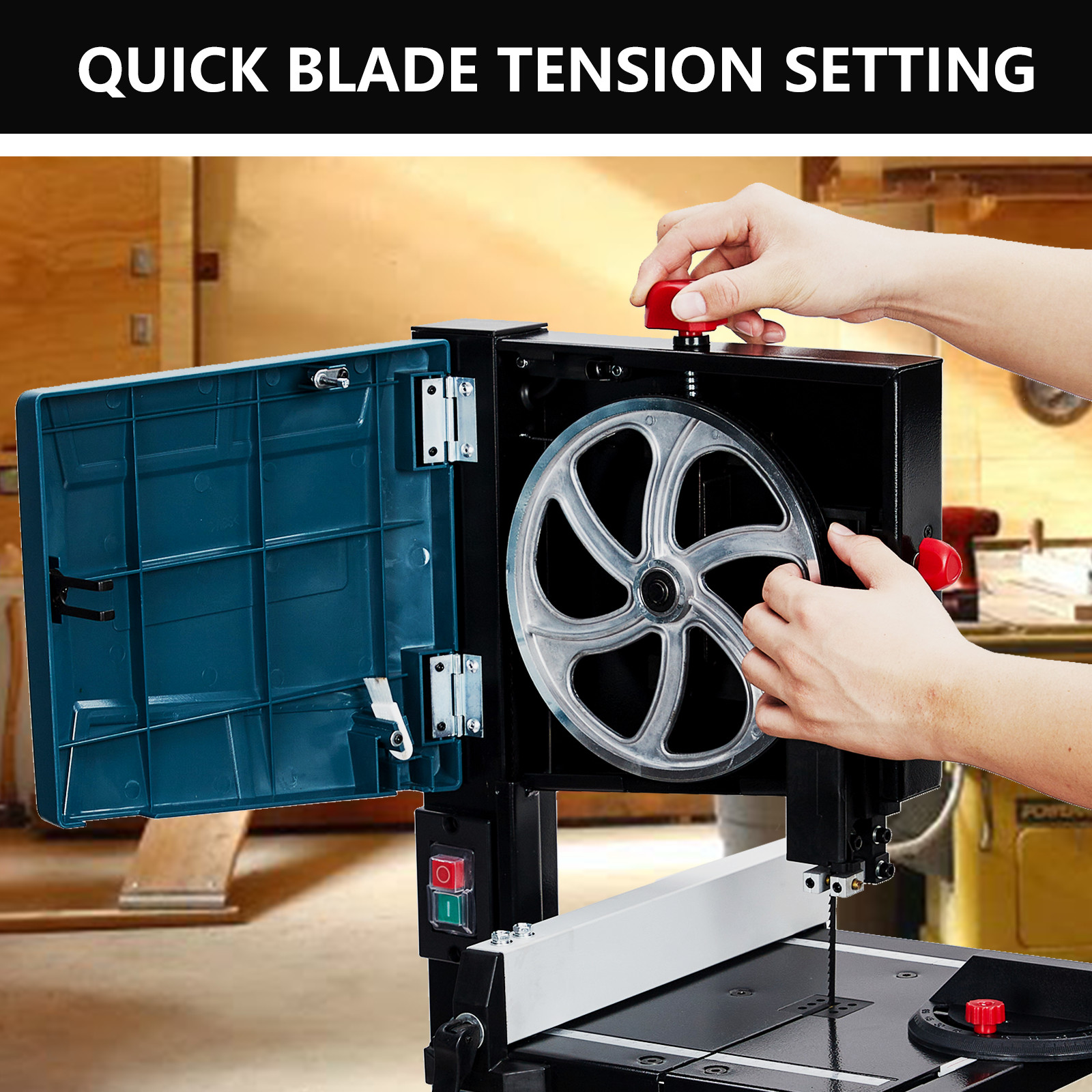 1800 FPM Benchtop Band Saw | Removable Safety Key, 0-45° Tilting Range