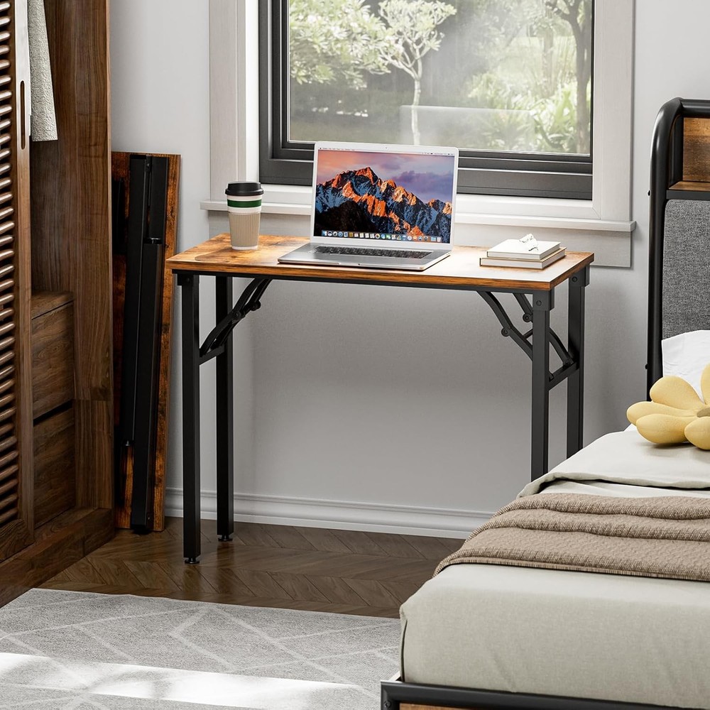 Small Computer Desk Folding Table - 35.8" Foldable Office Desk, No Assembly, Per