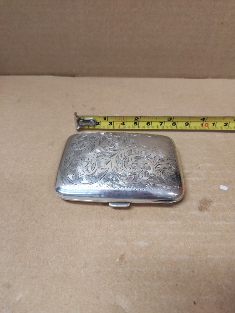 Antique Robert Pringle & Sons Solid Silver Cigarette Case- No Monogram. 45 Grams