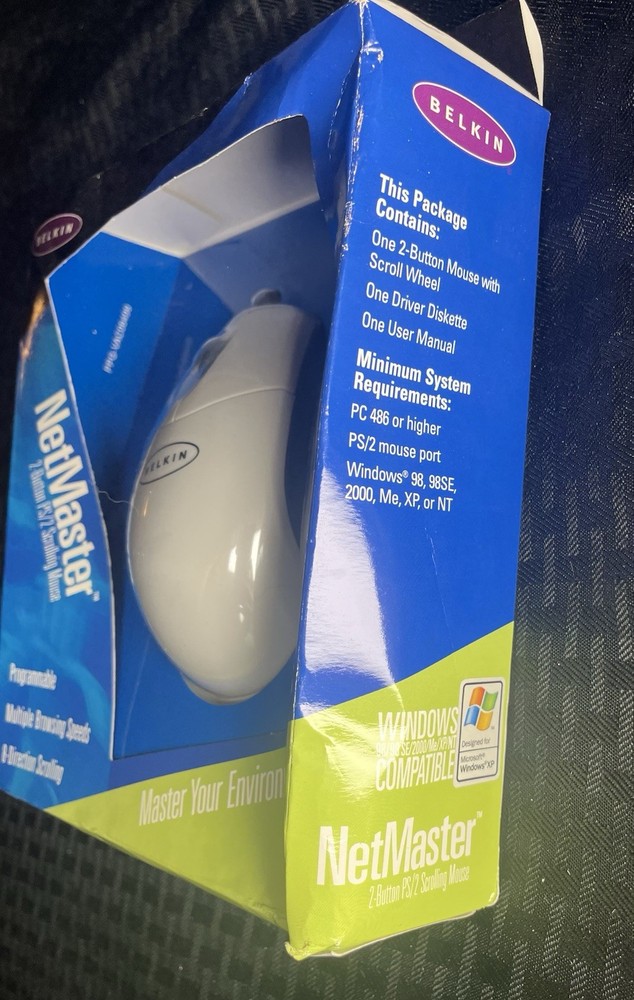 NEW - Belkin NetMaster 2 Button PS Scrolling Mouse