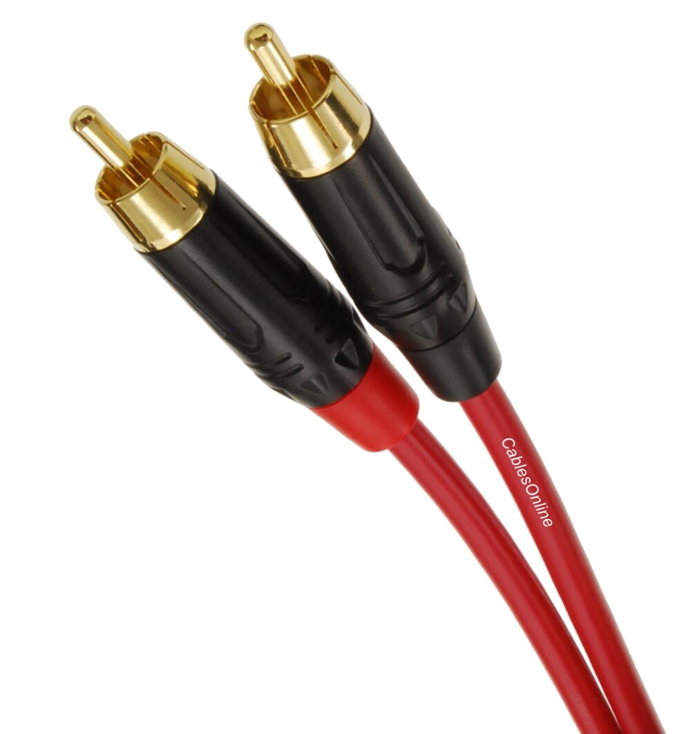 Dual-RCA Male/Female Ultra-Flexible Red Extension Audio Cable