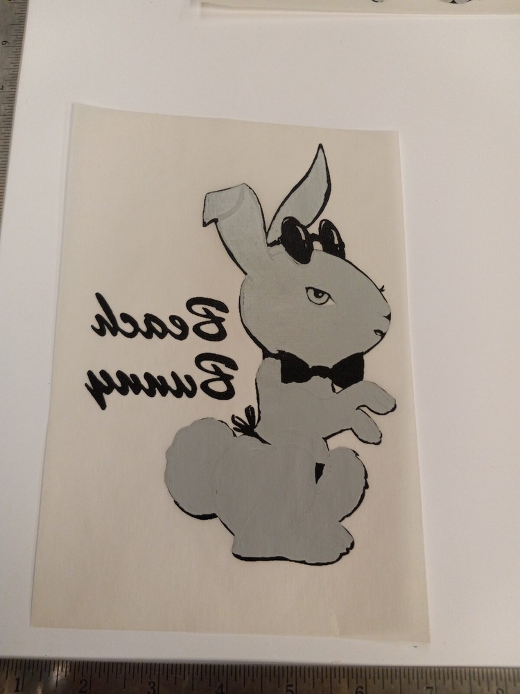 Vintage (Original Bootleg Iron -On / Heat Transfer) Beach Bunny Silver (T8)